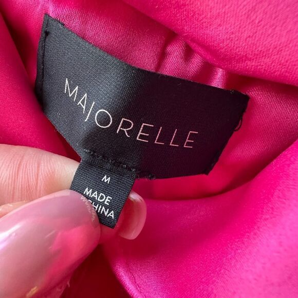 Nelly Mini Dress in Paradise Pink MAJORELLE Paradise Pink size M satin - Picture 2 of 5